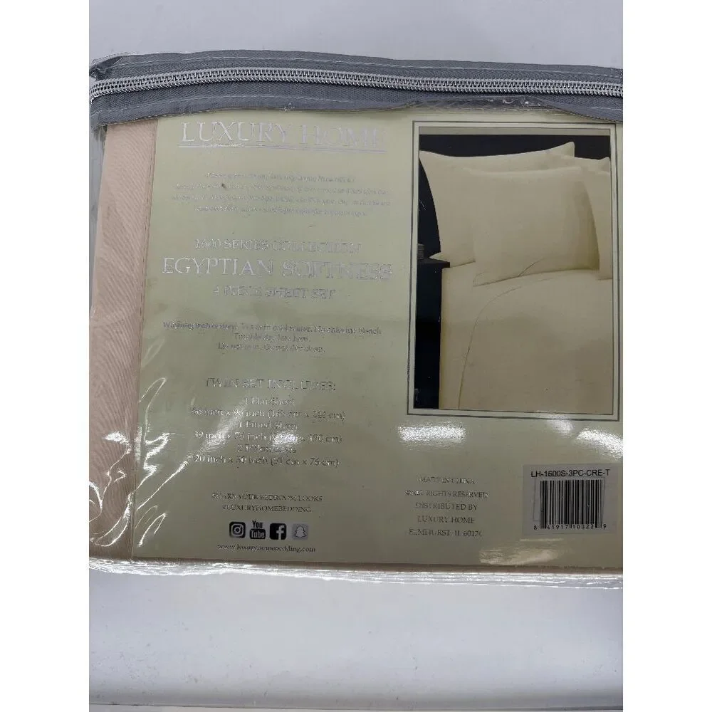 New LUXURY HOME 1600 Series Collection Egyptian Softness 4 Piece Sheet Set Twin